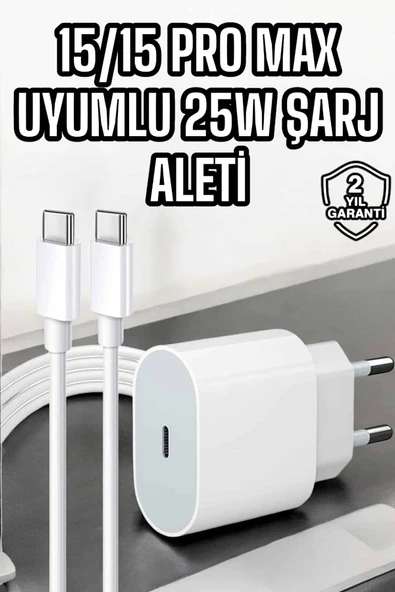 İOS Uyumlu Type-C Girişli Hızlı Şarj 15/15 Pro Max Adaptör ve Kablosu ürün görseli 1