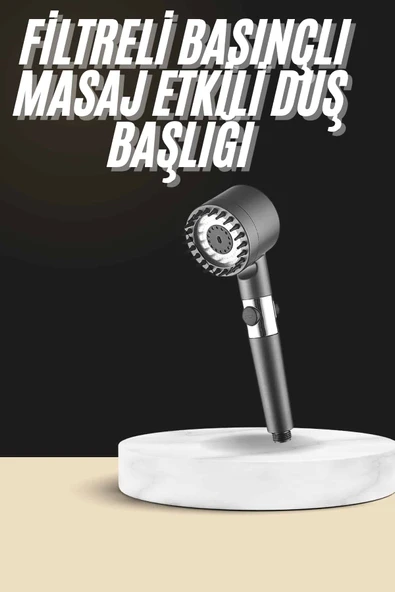 Duş Başlığı Profesyonel Masaj Başlıklı 3 Modlu Yeni Nesil Masaj Uçlu Su Tasarruflu ürün görseli 1