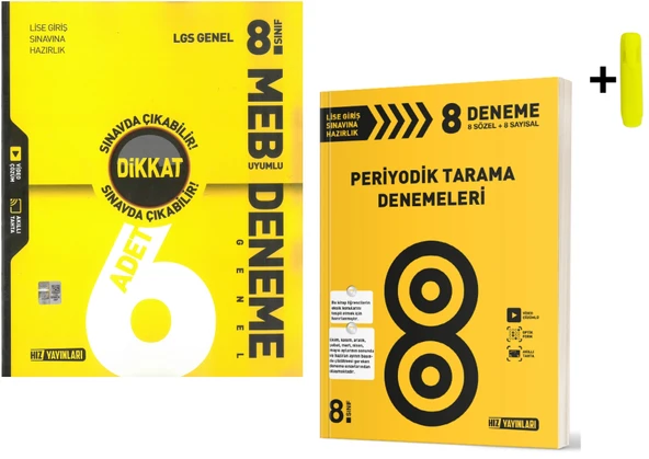 Hız Yayınları 8. Sınıf LGS Genel 6 Lı Ve Periyodik 8 li Deneme Yeni ürün görseli 1
