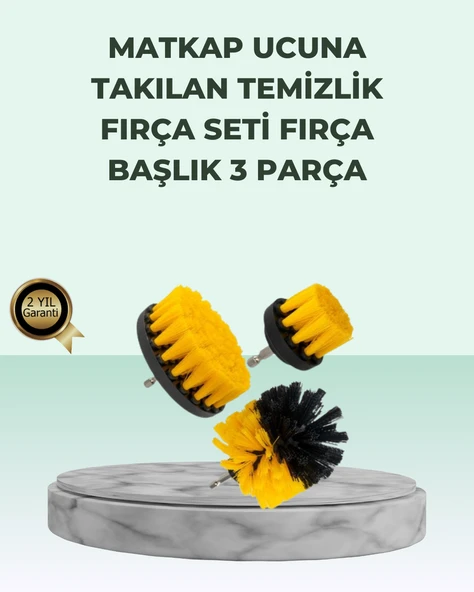 Matkap Uyumlu Temizlik Fırçası Seti 3’lü Çok Amaçlı ürün görseli 1