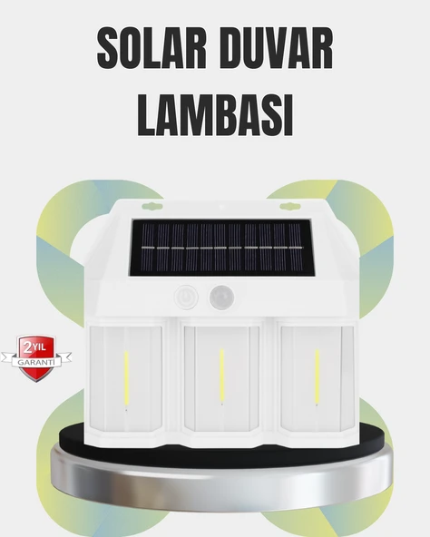 PIR Sensörlü Solar Lamba – Otomatik Şarj ve Gece Aydınlatma ürün görseli 1