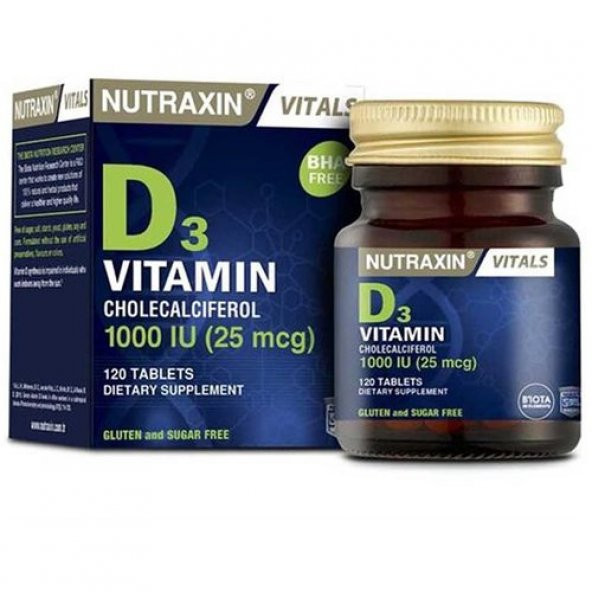 Nutraxin Vitamin D3 1000 IU 120 Tablet ürün görseli 1