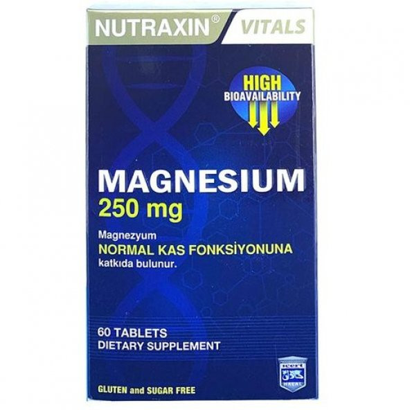 Nutraxin Magnesium 250 mg 60 Tablet ürün görseli 1