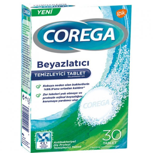 Corega Temizleyici Beyazlatıcı 30 Tablet ürün görseli 1