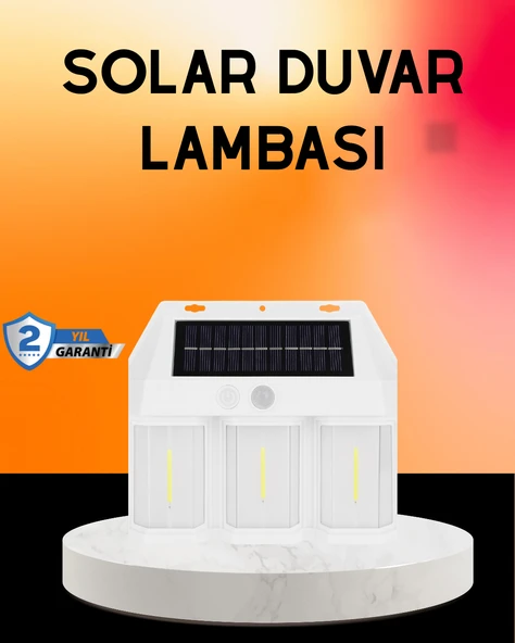 Güneş Enerjili 3 Modlu Duvar Apliği – Bahçe ve Garaj Aydınlatması ürün görseli 1