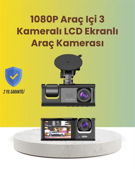 TA-01 2.0 İnç Ekranlı 3 Kanallı Araç Kamerası ürün görseli 1