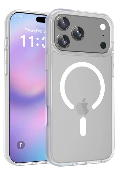 Fuchsia iPhone 17 Pro Max ile Uyumlu Jota Kablosuz Şarj Özellikli Kapak - Şeffaf ürün görseli 1