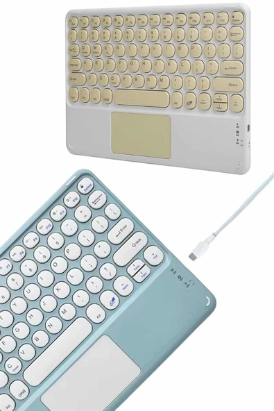 Bluetooth Touchpad Klavye Ultra İnce Taşınabilir Q Klavye - Resim 4