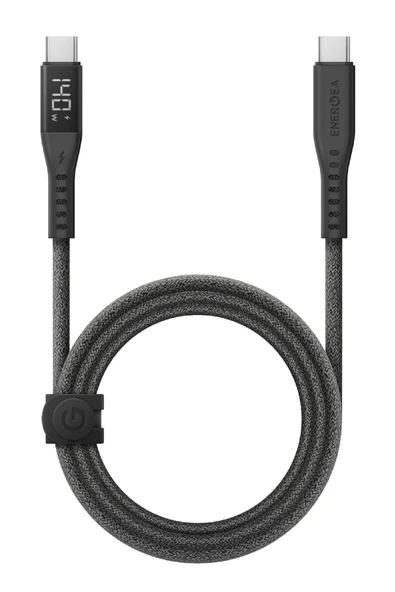 Flow 1.5M 240W Dijital Göstergeli Type-C to Type-C PD Hızlı Şarj Kablo - Siyah ürün görseli 1