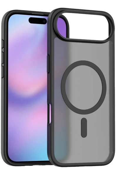 Fuchsia iPhone 17 Air ile Uyumlu Jota Kablosuz Şarj Özellikli Kapak - Siyah ürün görseli 1