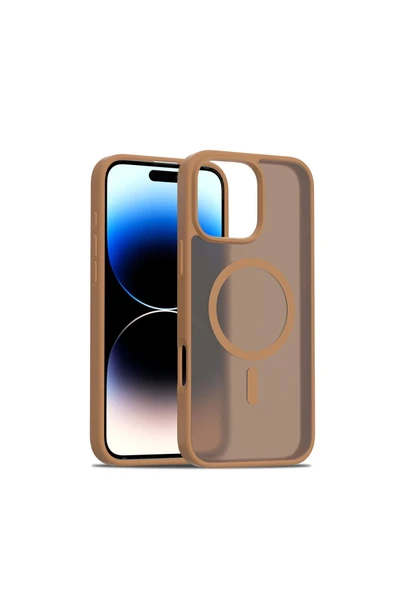Fuchsia iPhone 16 Pro ile Uyumlu Jota Kablosuz Şarj Özellikli Kapak - Çöl Titanyum ürün görseli 1