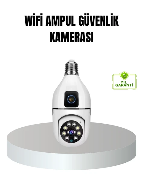 WiFi Ampul Güvenlik Kamerası 1080P Full HD Gece Görüşlü ve Hareket Algılamalı ürün görseli 1