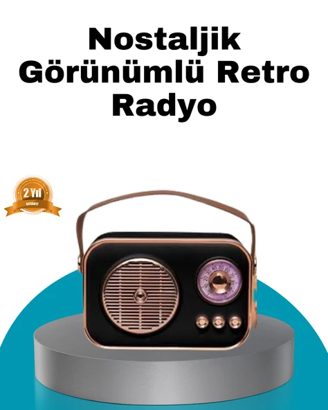 Retro Tarz Kablosuz Radyo – Bluetooth, USB ve TF Kart Girişli ürün görseli 1