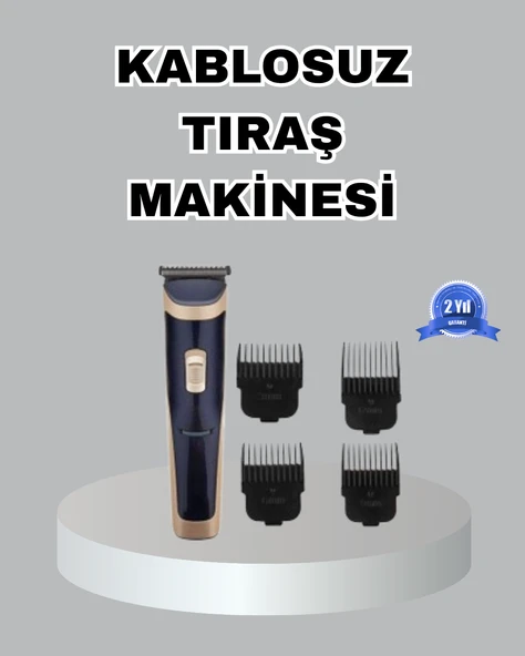 Çelik Bıçaklı Unisex Şarjlı Tıraş Makinesi – Sessiz Motor, Kablosuz ve Ayarlanabilir ürün görseli 1