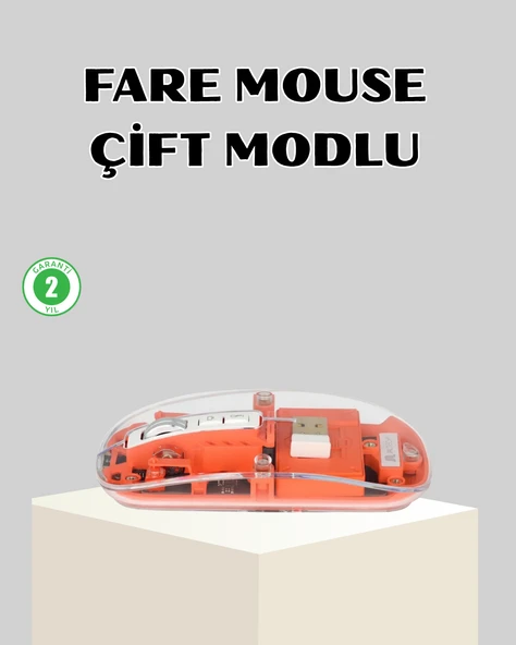 Bluetooth 5.0 & 2.4GHz Kablosuz Fare – 3 Cihaz Bağlantılı, Hızlı Geçiş, USB Alıcılı ürün görseli 1
