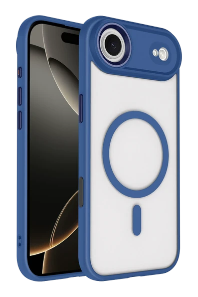 Fuchsia iPhone 17 Air ile Uyumlu Terea Kablosuz Şarj Özellikli Kapak - Lacivert ürün görseli 1