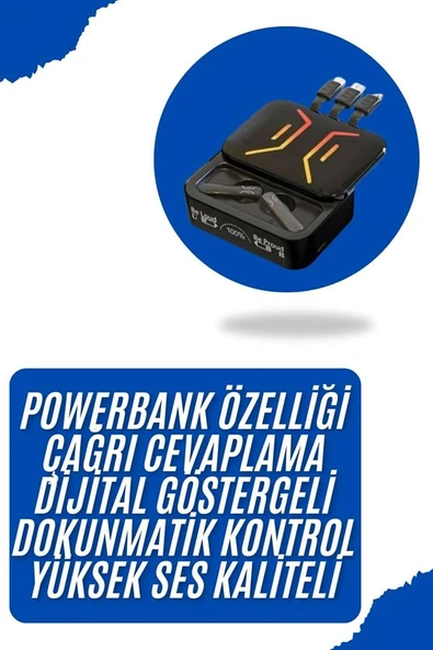 Gaming Bluetooth Kulaklık Dahili Powerbank Kablolu Düşük Gecikmeli Bluetooth 5.2 ürün görseli 1