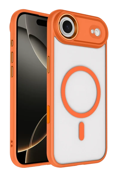 Fuchsia iPhone 17 Air ile Uyumlu Terea Kablosuz Şarj Özellikli Kapak - Turuncu ürün görseli 1