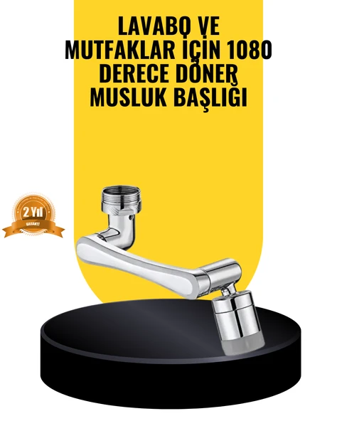 1080° Dönebilen Musluk Başlığı 2 Su Modlu Ayarlanabilir Esnek Tasarım ürün görseli 1