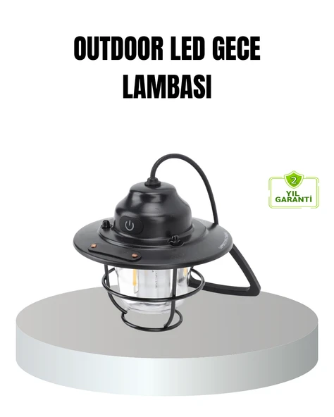 Retro Kamp Lambası Su Geçirmez Taşınabilir Gece Işığı Uzun Pil Ömürlü ürün görseli 1