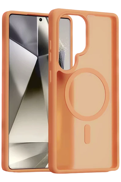 Fuchsia Samsung Galaxy S25 Ultra ile Uyumlu Jota Kablosuz Şarj Özellikli Kapak - Turuncu ürün görseli 1
