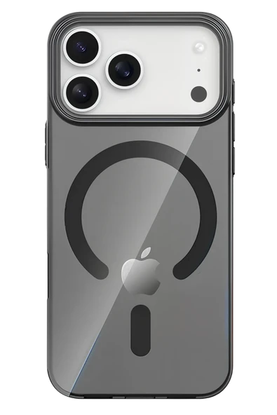 Fuchsia iPhone 17 Pro ile Uyumlu PC Blank Kablosuz Şarj Özellikli Kapak - Siyah ürün görseli 1