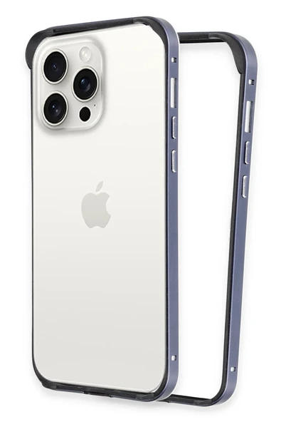 Fuchsia iPhone 14 Pro ile Uyumlu Land Bumper Koruma Kapak - Lacivert ürün görseli 1