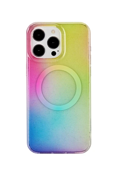 Fuchsia iPhone 14 Pro ile Uyumlu Tanya Kablosuz Şarj Özellikli Kapak - Desen 9 ürün görseli 1
