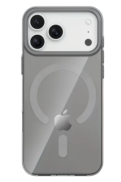 Fuchsia iPhone 17 Pro ile Uyumlu PC Blank Kablosuz Şarj Özellikli Kapak - Natural Grey ürün görseli 1