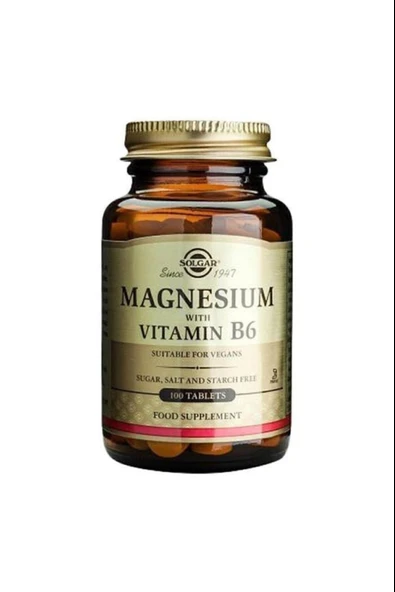 Solgar Magnesium with Vitamin B6 100 Tablet ürün görseli 1