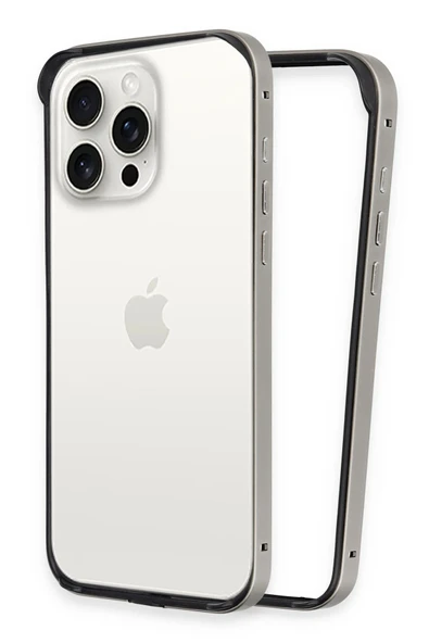 Fuchsia iPhone 15 Pro ile Uyumlu Land Bumper Koruma Kapak - Titan Gri ürün görseli 1
