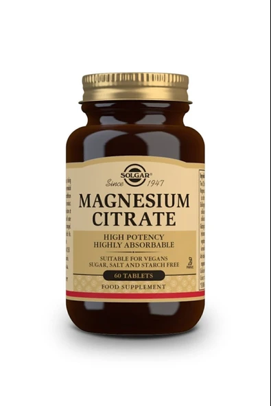 Solgar Magnesium Citrate 60 Tablet ürün görseli 1