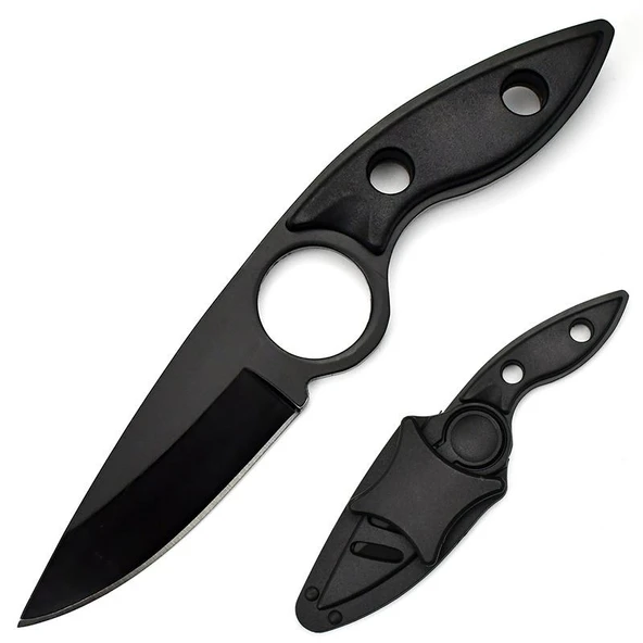 Valkyrie 3CR14MOV Kılıflı Paslanmaz Çelik Parmak Delikli Outdoor Kamp Bıçağı – 17.5 cm Kompakt Gövde ürün görseli 1