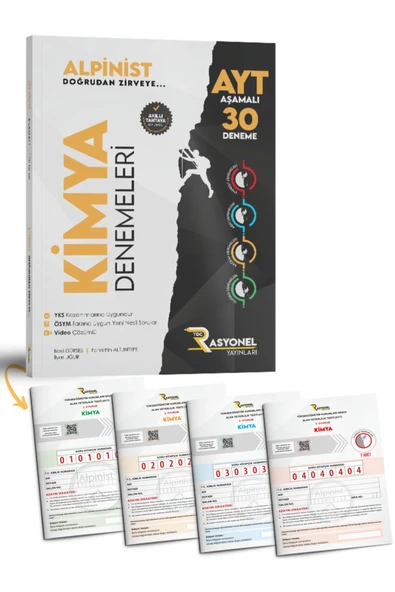 Ayt Kimya Aşamalı 30 Deneme (ALPİNİST SERİSİ) (YAZARLARINDAN VİDEO ÇÖZÜMLÜ) ürün görseli 1