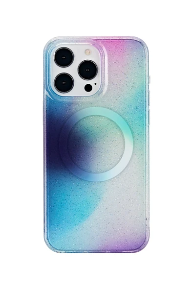 Fuchsia iPhone 14 Pro ile Uyumlu Tanya Kablosuz Şarj Özellikli Kapak - Desen 8 ürün görseli 1