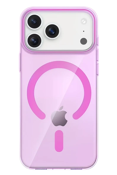 Fuchsia iPhone 17 Pro Max ile Uyumlu PC Blank Kablosuz Şarj Özellikli Kapak - Pembe ürün görseli 1