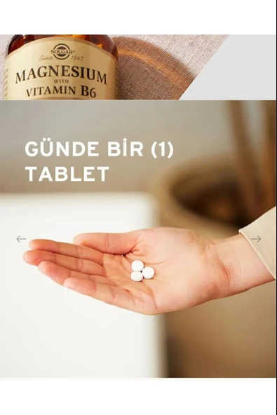 Solgar Magnesium with Vitamin B6 100 Tablet - Resim 2