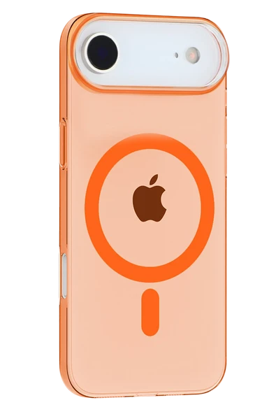 Fuchsia iPhone 17 Air ile Uyumlu PC Blank Kablosuz Şarj Özellikli Kapak - Turuncu ürün görseli 1