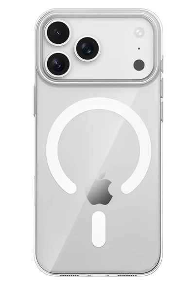 Fuchsia iPhone 17 Pro ile Uyumlu PC Blank Kablosuz Şarj Özellikli Kapak - Şeffaf ürün görseli 1