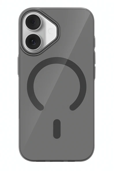Fuchsia iPhone 17 ile Uyumlu PC Blank Kablosuz Şarj Özellikli Kapak - Siyah ürün görseli 1