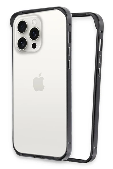Fuchsia iPhone 15 Pro ile Uyumlu Land Bumper Koruma Kapak - Siyah ürün görseli 1