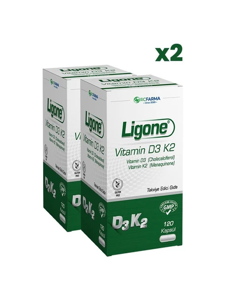 Ligone Vitamin D3/K2 60 Kapsül x2 Adet ürün görseli 1