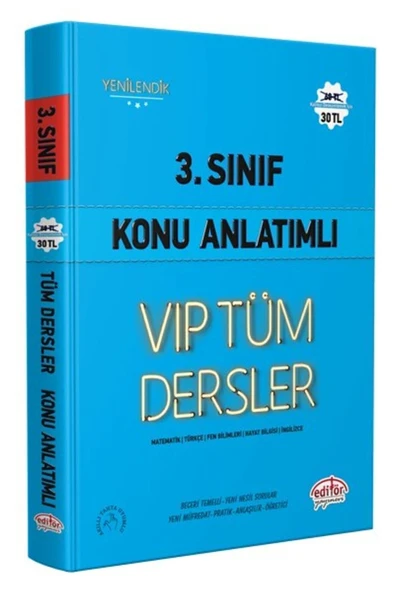 3.sınıf Vip Tüm Dersler Konu Anlatımlı Mavi Kitap - Editör Yayınevi ürün görseli 1
