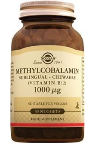 Solgar Methylcobalamin B12 1000 mcg 30 Dilaltı Tableti ürün görseli 1