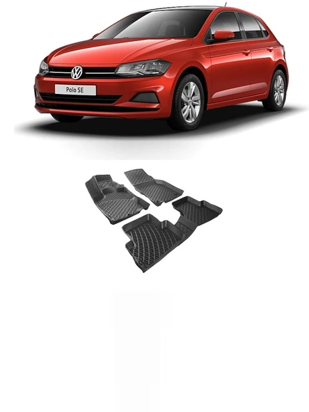 vw polo 2017-2021 uyumlu 3d havuzlu paspas ürün görseli 1