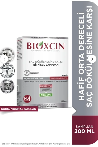 Bioxcin Klasik Kuru Ve Normal Saçlar Için Şampuan 300 Ml - Genesis Saç Dökülmesi Şampuanı Kuru ve Normal Saç ürün görseli 1