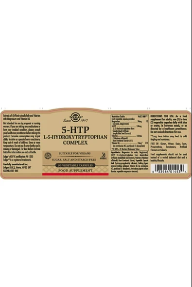 Solgar 5-htp 100 Mg 30 Kapsül - Resim 2