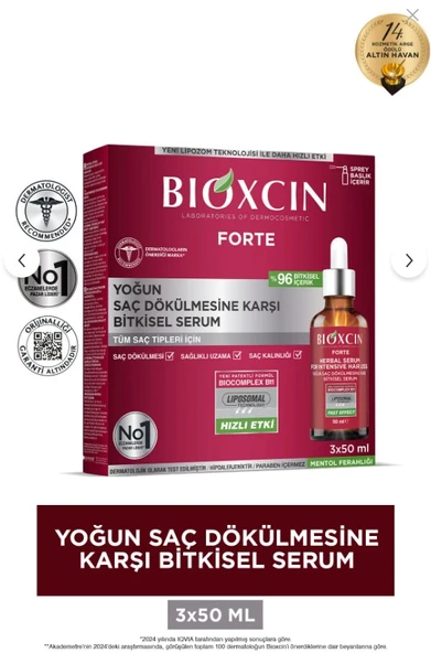 Bioxcin Forte Serum 3x50 ml ve Şampuan 300ml 3 Al 2 Öde (Yoğun Saç Dökülmelerine Karşı) ürün görseli 1