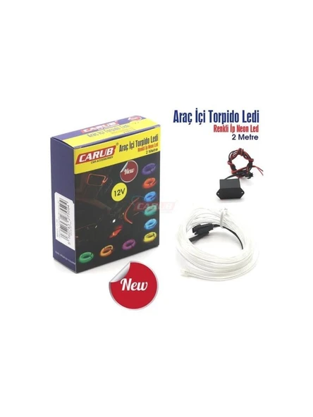 Araç İçi Torpido Ledi 12V Ip Neon Buz Mavi 2mt ürün görseli 1