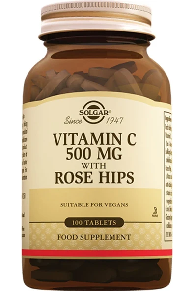 Solgar Vitamin C with Rose Hips 500 mg 100 Tablet ürün görseli 1